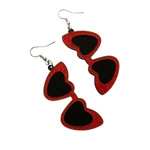 NEW Taylor Swift Red and Black Sunglass Dangle Earrings
